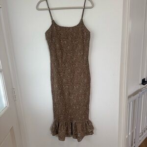 Elegant Brown Sleeveless Dress